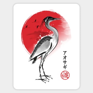 Heron sumi-e Sticker